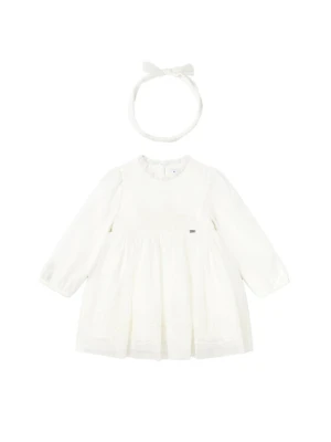 Mayoral Sukienka elegancka 2902 Écru Regular Fit Kremowy