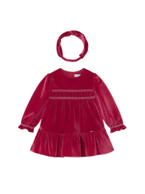 Mayoral Sukienka elegancka 2904 Bordowy Regular Fit