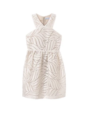 Mayoral Sukienka elegancka 6976 Beżowy Regular Fit