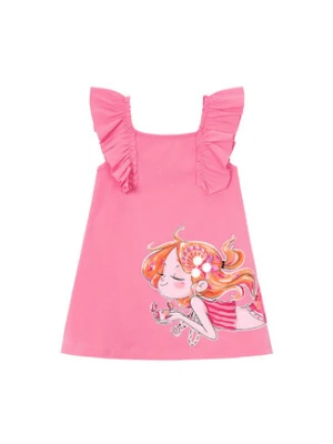 Mayoral Sukienka letnia 3943 Różowy Regular Fit
