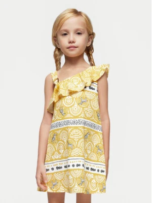 Mayoral Sukienka letnia 3951 Żółty Regular Fit