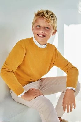 Mayoral sweter bawełniany dziecięcy kolor żółty lekki