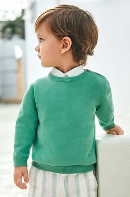 Mayoral sweter bawełniany niemowlęcy kolor zielony lekki