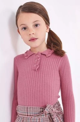 Mayoral sweter dziecięcy kolor różowy lekki