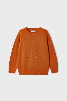 Mayoral sweter z domieszką wełny dziecięcy kolor pomarańczowy lekki
