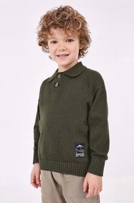 Mayoral sweter z domieszką wełny dziecięcy kolor zielony lekki