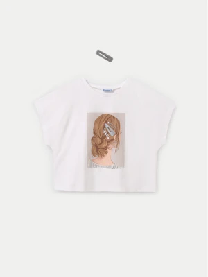 Mayoral T-Shirt 6021 Écru Relaxed Fit Kremowy