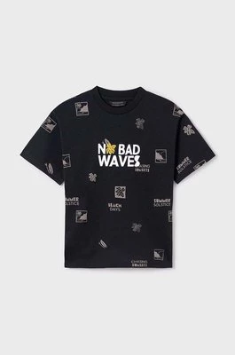 Mayoral t-shirt bawełniany dziecięcy kolor czarny wzorzysty