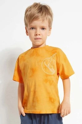 Mayoral t-shirt bawełniany dziecięcy kolor pomarańczowy wzorzysty