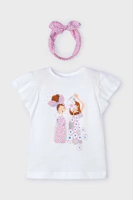 Mayoral t-shirt bawełniany dziecięcy kolor różowy