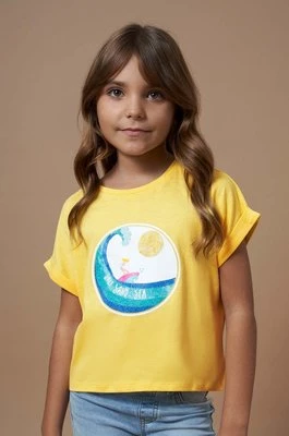Mayoral t-shirt bawełniany dziecięcy kolor żółty