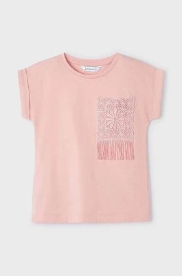 Mayoral t-shirt dziecięcy kod QR do gry kolor różowy