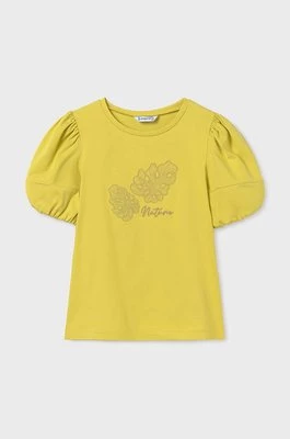 Mayoral t-shirt dziecięcy kolor żółty