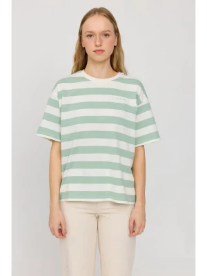 MAZINE Koszulka "Block Stripes" w kolorze kremowo-jasnozielonym rozmiar: L