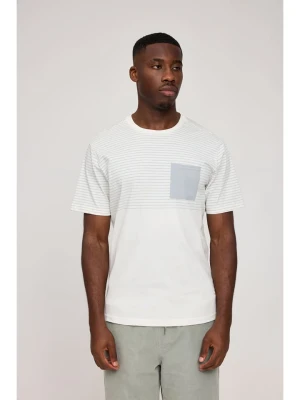 MAZINE Koszulka "Halfway Striped" w kolorze kremowo-błękitnym rozmiar: L