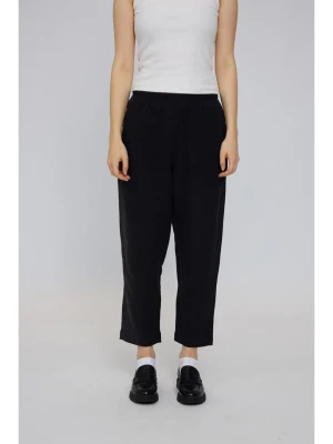 MAZINE Lniane spodnie "Straight Leg" w kolorze czarnym rozmiar: L