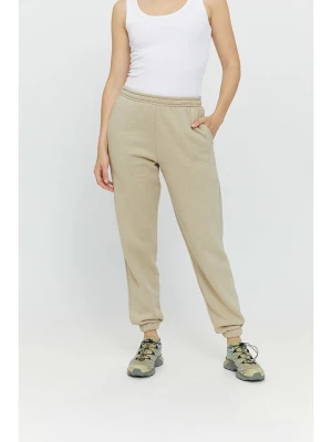 MAZINE Spodnie dresowe "Maple" w kolorze beżowym rozmiar: S
