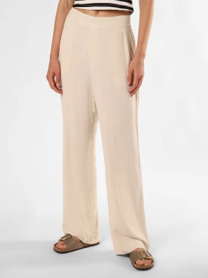 mbyM Spodnie z zawartością lnu - Emmett-M Kobiety len beżowy wypukły wzór tkaniny,