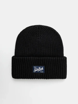 MC2 Saint Barth czapka wełniana kolor czarny z grubej dzianiny wełniana