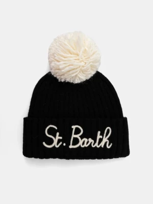 MC2 Saint Barth czapka z dodatkiem wełny kolor czarny WENG003