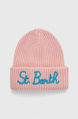 MC2 Saint Barth czapka z domieszką kaszmiru kolor różowy z grubej dzianiny