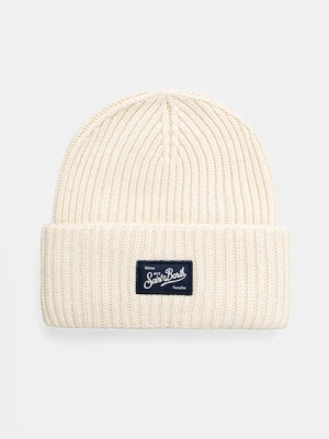 MC2 Saint Barth czapka z domieszką wełny kolor beżowy z grubej dzianiny