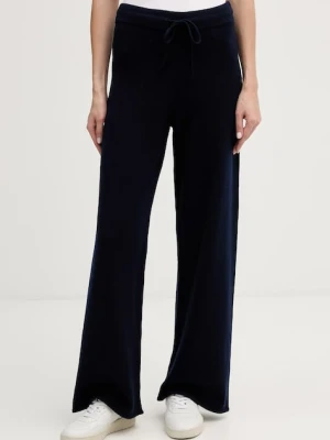 MC2 Saint Barth spodnie dresowe wełniane damskie kolor granatowy gładkie CBN0002