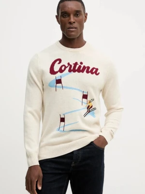 MC2 Saint Barth sweter wełniany męski kolor beżowy