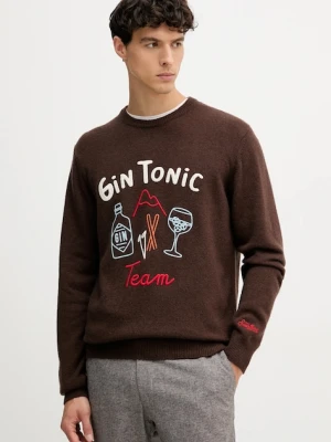 MC2 Saint Barth sweter wełniany męski kolor brązowy HER0001