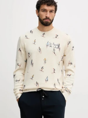 MC2 Saint Barth sweter z dodatkiem wełny męski kolor beżowy lekki HER0022