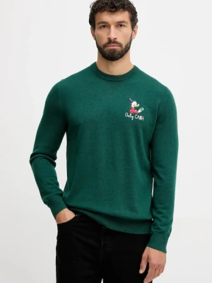 MC2 Saint Barth sweter z dodatkiem wełny męski kolor zielony lekki HER0024