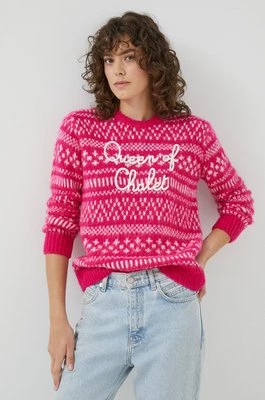 MC2 Saint Barth sweter z domieszką wełny damski kolor różowy
