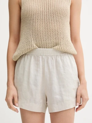 MC2 Saint Barth szorty bawełniane kolor beżowy wzorzyste high waist MEA002