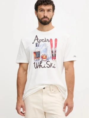 MC2 Saint Barth t-shirt bawełniany męski kolor beżowy z nadrukiem ARN0004