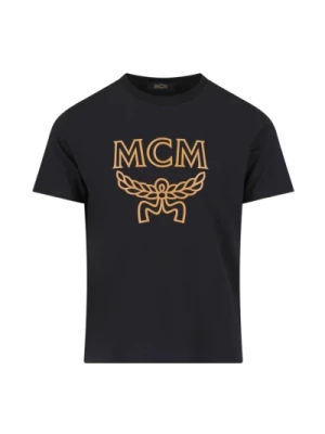 MCM, Czarna Koszulka z Logo dla Mężczyzn Black, male,