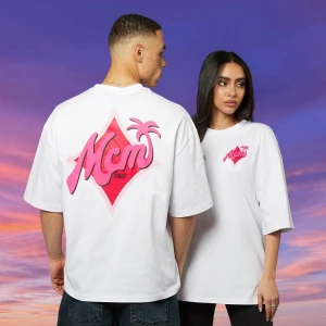 MCM x SNIPES Palm T-Shirt mężczyźni T-Shirty i Polo biały rozmiar Odzież