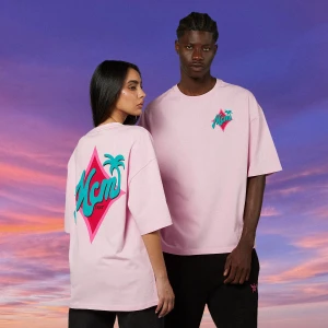 MCM x SNIPES Palm T-Shirt mężczyźni T-Shirty i Polo różowy rozmiar Odzież