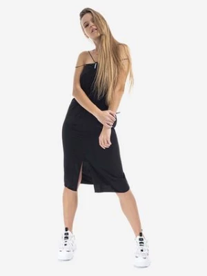 MCQ sukienka jedwabna Slip kolor czarny midi dopasowana 663541RQB021000-BLACK