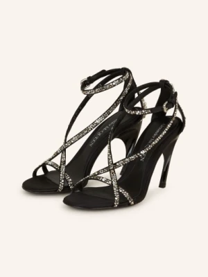 Mcqueen Sandały Na Obcasie Z Ozdobnymi Kamykami schwarz
