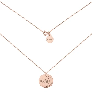 Medalion z różowego złota z symbolem serca : Długość - 70 cm SOTHO