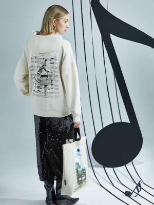 Medicine bluza damska kolor beżowy z kapturem