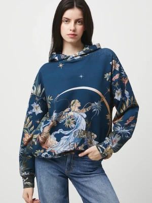 Medicine bluza damska kolor granatowy z kapturem