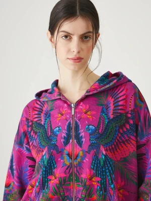 Medicine bluza damska kolor multicolor z kapturem wzorzysta