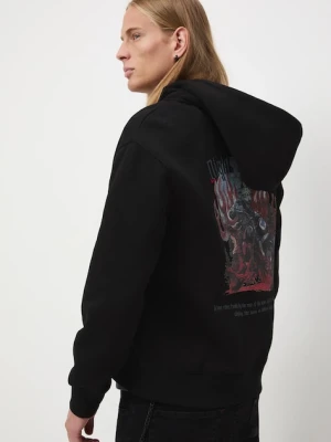 Medicine bluza męska kolor czarny z kapturem z nadrukiem