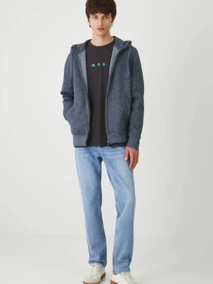 Medicine bluza męska kolor niebieski z kapturem