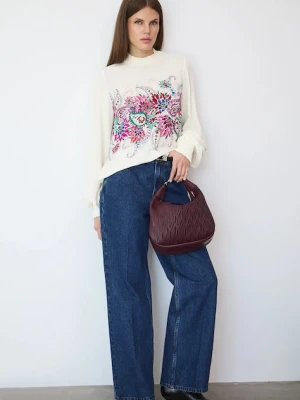 Medicine bluzka damska kolor beżowy wzorzysta