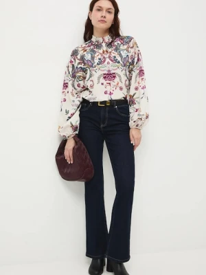 Medicine bluzka damska kolor beżowy wzorzysta