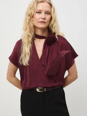 Medicine bluzka damska kolor bordowy gładka