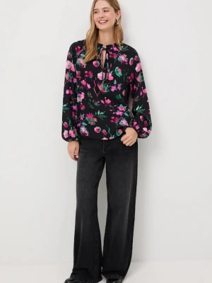 Medicine bluzka damska kolor czarny wzorzysta