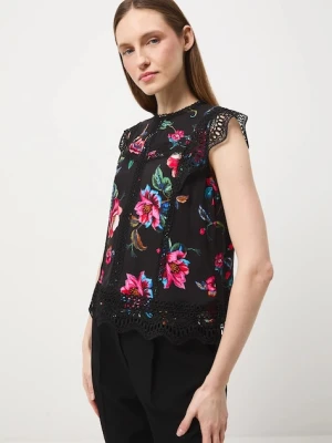 Medicine bluzka damska kolor czarny wzorzysta